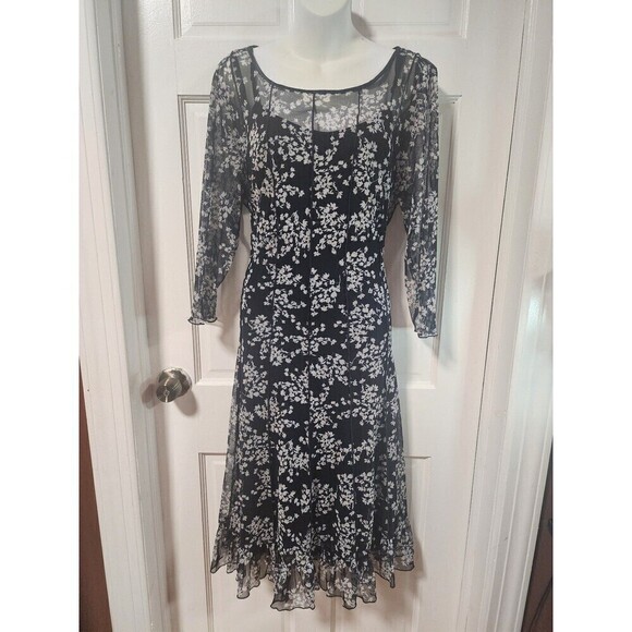 Jessica Howard Women's Printed Round-Neck Plus Floral Dress Size 16W - Picture 1 of 12